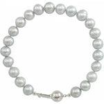 Load image into Gallery viewer, Bracelet - Sterling Silver - Grey Cultured Freshwater Pearls - 7.5 Inches
