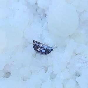 Montana Sapphire .52 CT Grey, Plum, Lavender, Lilac Half Moon Cut