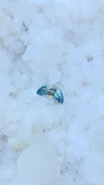 Load image into Gallery viewer, Montana Sapphire .46 CT Blue, Teal, Peach Half Moon Cut
