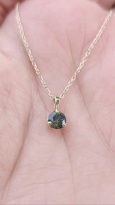 Jewelry Set - Pendant and Earrings - Montana Sapphire - Parti - Green/Blue and Gold set in 14K Yellow Gold