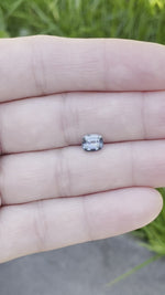 Load and play video in Gallery viewer, Montana Sapphire 1.21 CT Blue Grey Antique Cushion Cut

