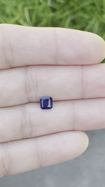 Load and play video in Gallery viewer, Montana Sapphire 1.08 CT Deep Blue, Silver, Hint of Gold Asscher Cut
