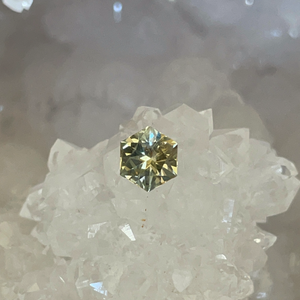 Montana Sapphire 1.18 CT Color Change Chardonnay and Silver to Amber Brilliant Hexagon Cut