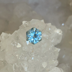 Load image into Gallery viewer, Montana Sapphire 1.38 CT Light Blue to Gray Hexagon Brilliant Cut
