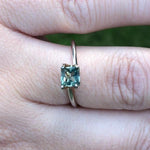Load image into Gallery viewer, Montana Sapphire .88 CT Color Change Light Green Blue to Olive Green Princess Cut
