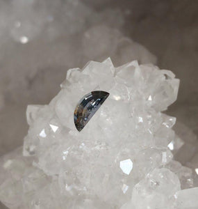Montana Sapphire .53 CT Silver, Lavender, Peach, Light Blue and Green with RARE Garnet Inclusion Half Moon Cut - Collectable