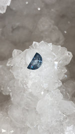 Load image into Gallery viewer, Montana Sapphire 1.06 CT Deep Blue Half-Moon Cut
