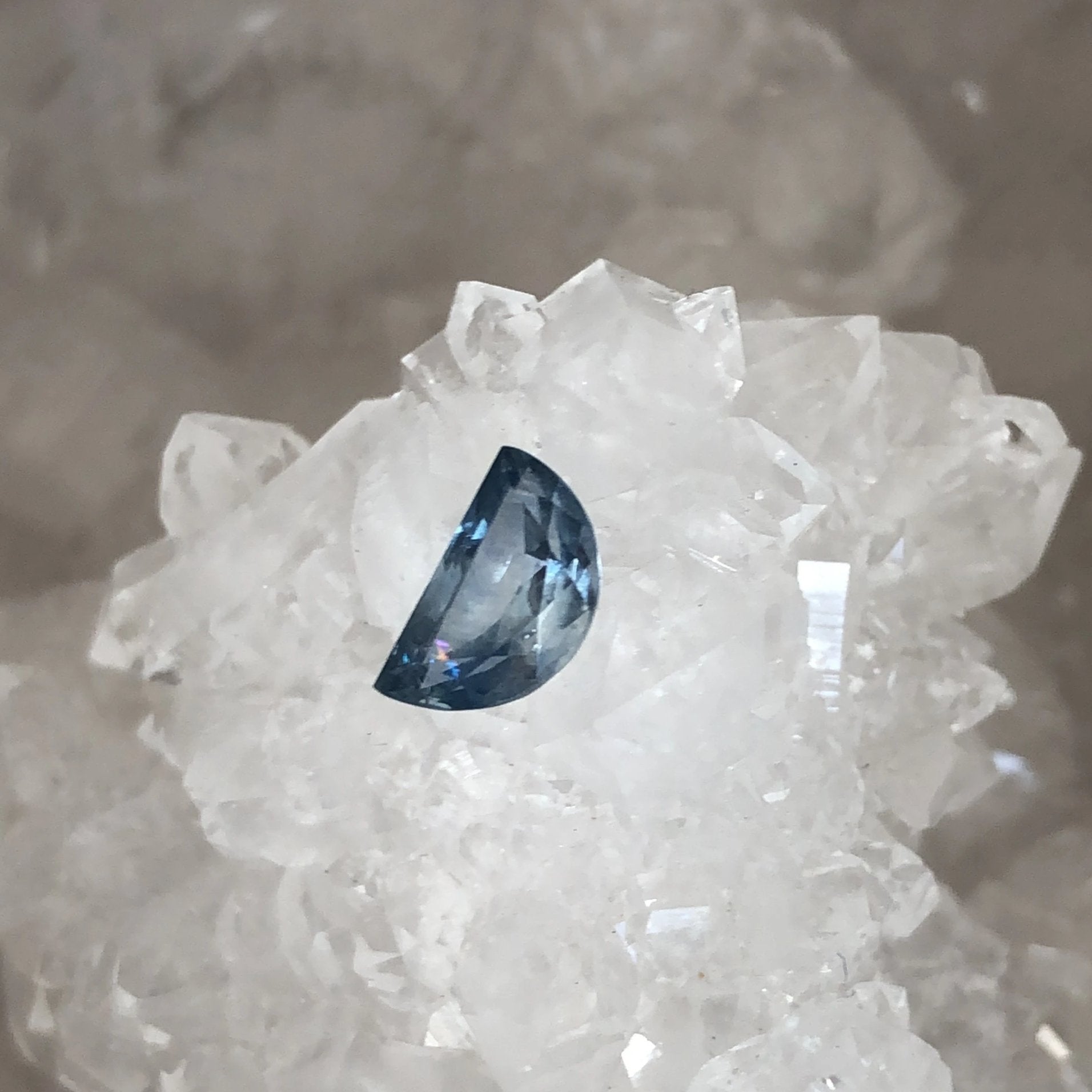 Montana Sapphire 1.06 CT Deep Blue Half-Moon Cut
