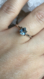Load image into Gallery viewer, Montana Sapphire .87 CT Greyish Blue Geo Pear Cut
