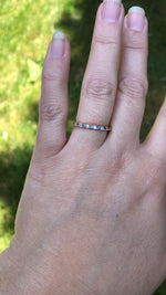 Load image into Gallery viewer, Ring - Montana Sapphire Blue and White Sapphires .42 CTW set in 14k Rose Gold Band
