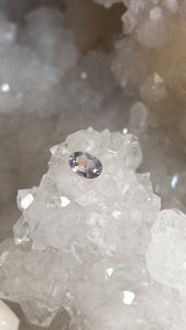 Montana Sapphire .64 CT Silver with Peach and Lavender Oval Cut