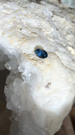 Load image into Gallery viewer, Montana Sapphire .95 CT Blue with Yellow Corner Oval Cut
