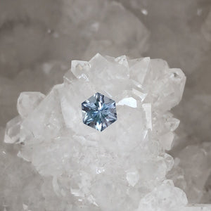 Montana Sapphire .66 CT Silver with a Hint of Blue Brilliant Hexagon Cut