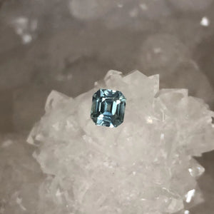 Montana Sapphire .89 CT Light Blue Green Asscher Cut