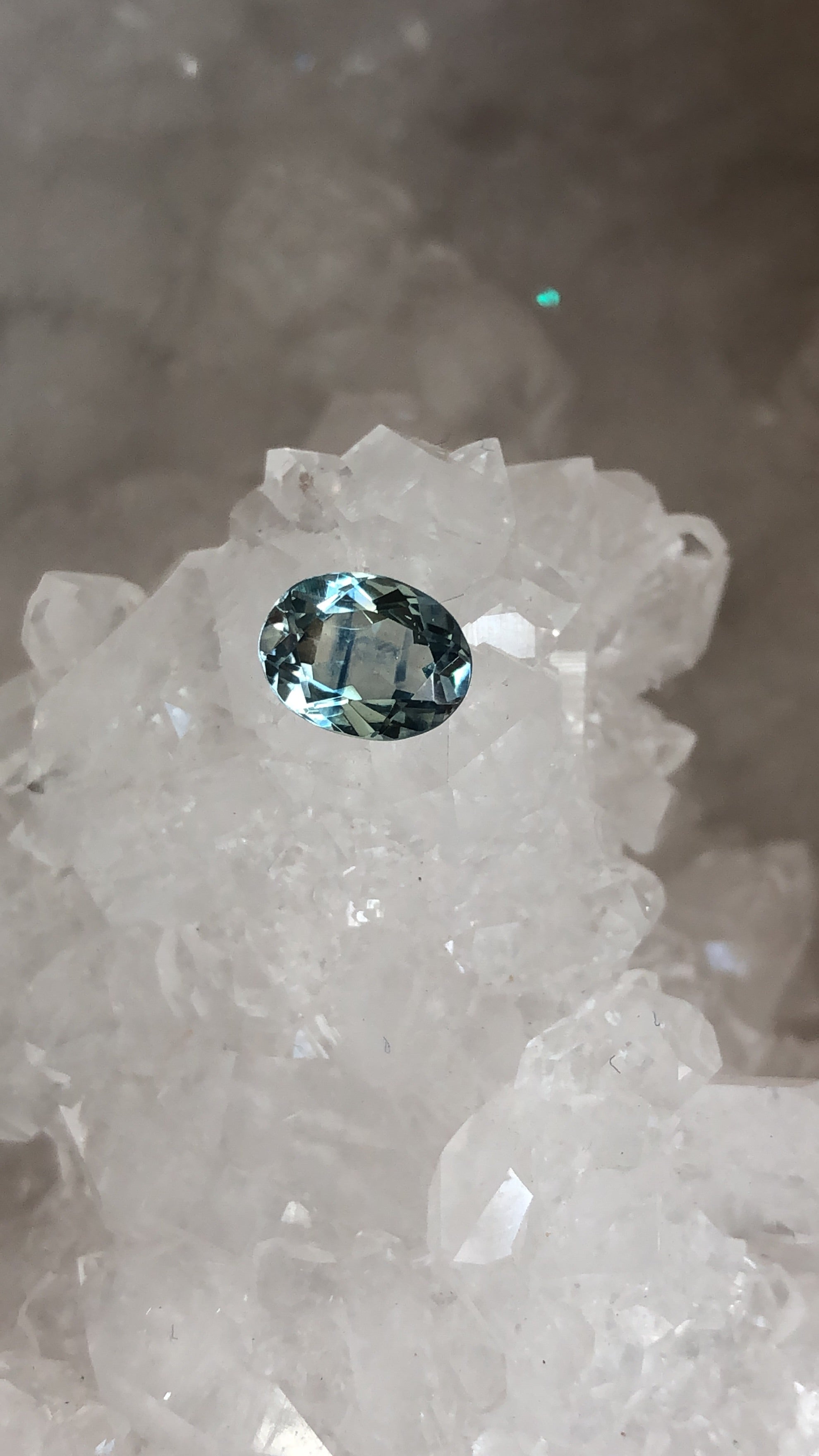 Montana Sapphire Oval 1.20 carat Light Blue Green with Blue Stripe