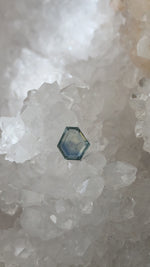 Load image into Gallery viewer, Montana Sapphire 1.67 CT Silver, Blue, Green, Teal with Rainbow Inclusion Portrait Cut
