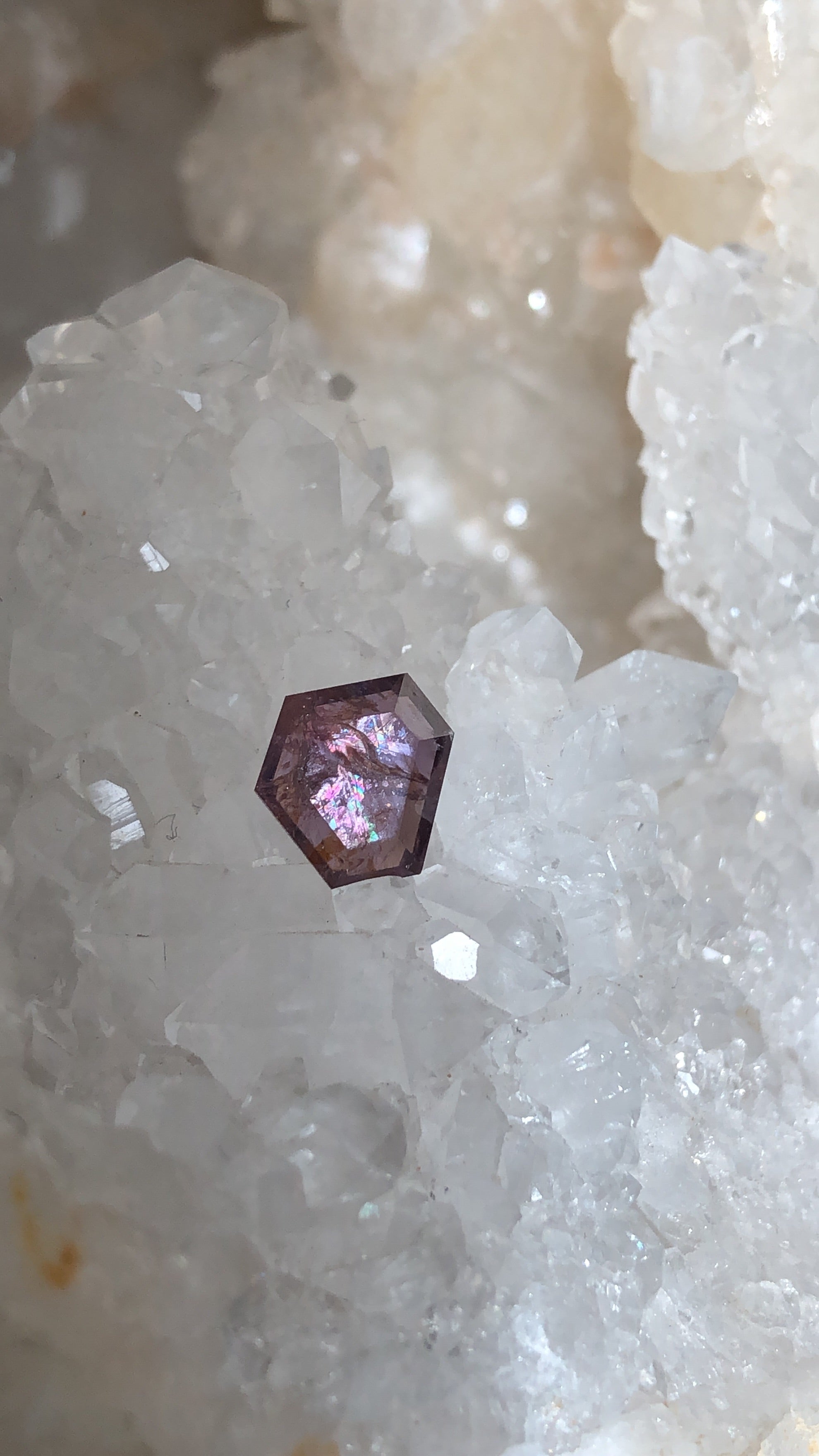 Montana Sapphire 2.37 CT Pink, Lilac, Orange with Iridescent Inclusions Portrait Cut