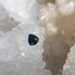 Load image into Gallery viewer, Montana Sapphire .64 CT Deep Blue with Yellow and Green Trillion Cut

