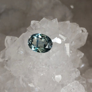 Montana Sapphire Oval 1.20 carat Light Blue Green with Blue Stripe