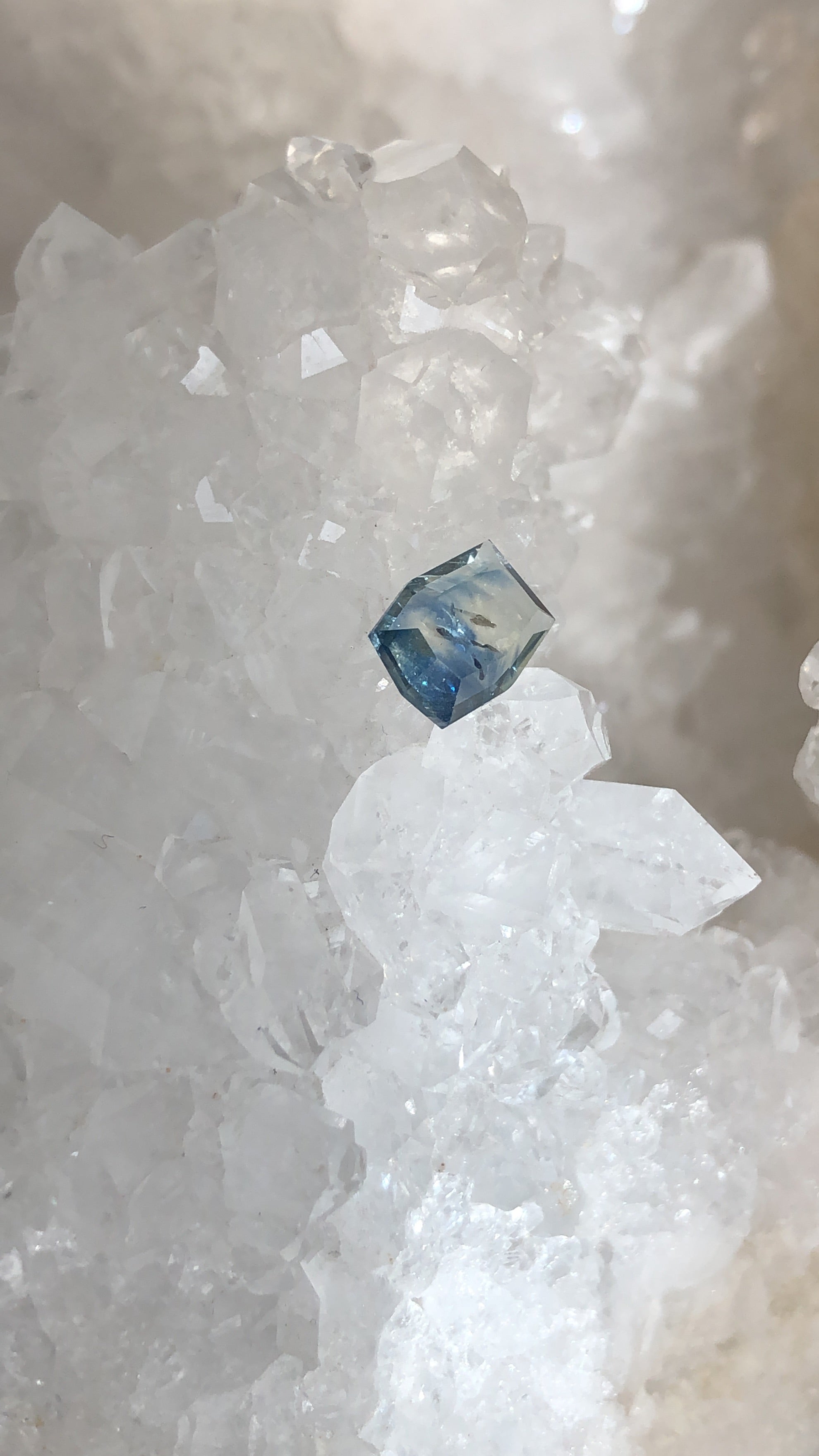 Montana Sapphire 1.33 CT Blue and White Portrait Cut