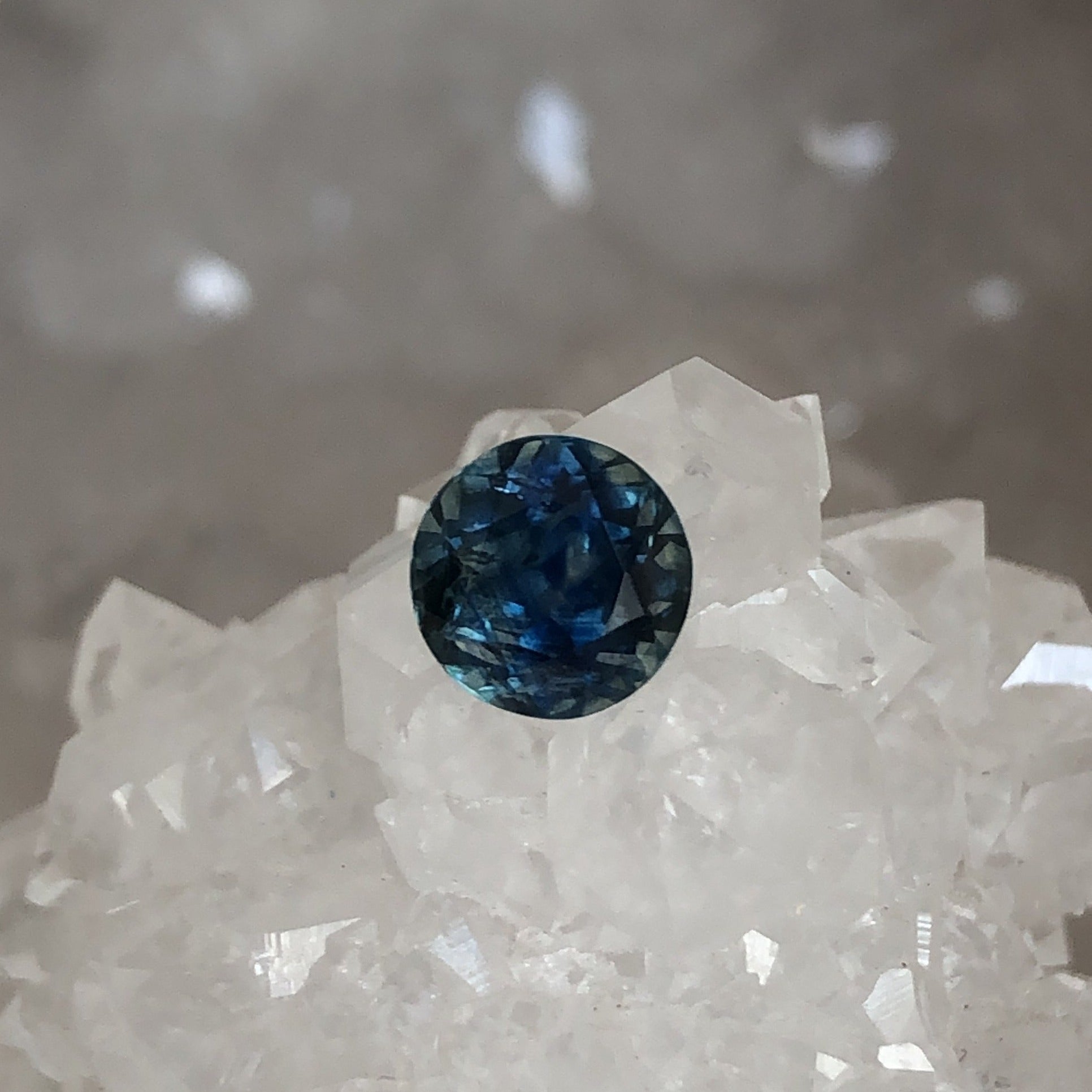 Montana Sapphire Deep Blue Green 1.32 Carat Round Cut