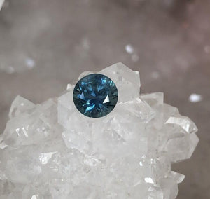 Montana Sapphire 1.10 CT Light Blue with Whisper of Green Round Brilliant Cut