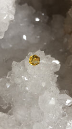 Load image into Gallery viewer, Montana Sapphire Yellow Orange Hexagon Cut .82 carat
