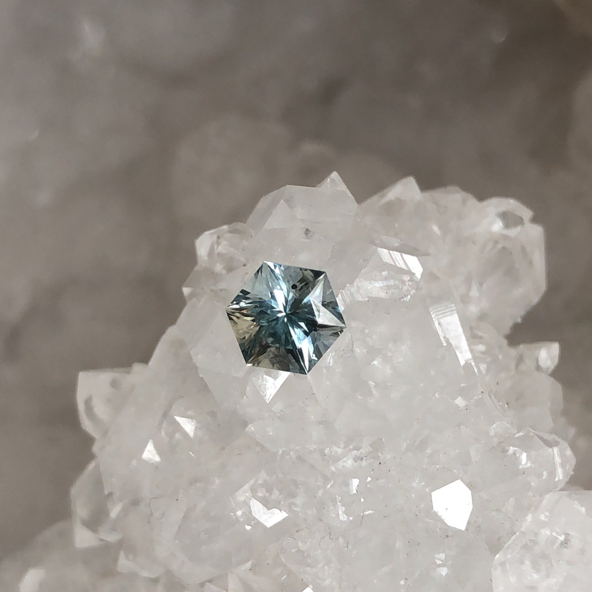 Montana Sapphire .85 CT Silver Brilliant Hexagon Cut