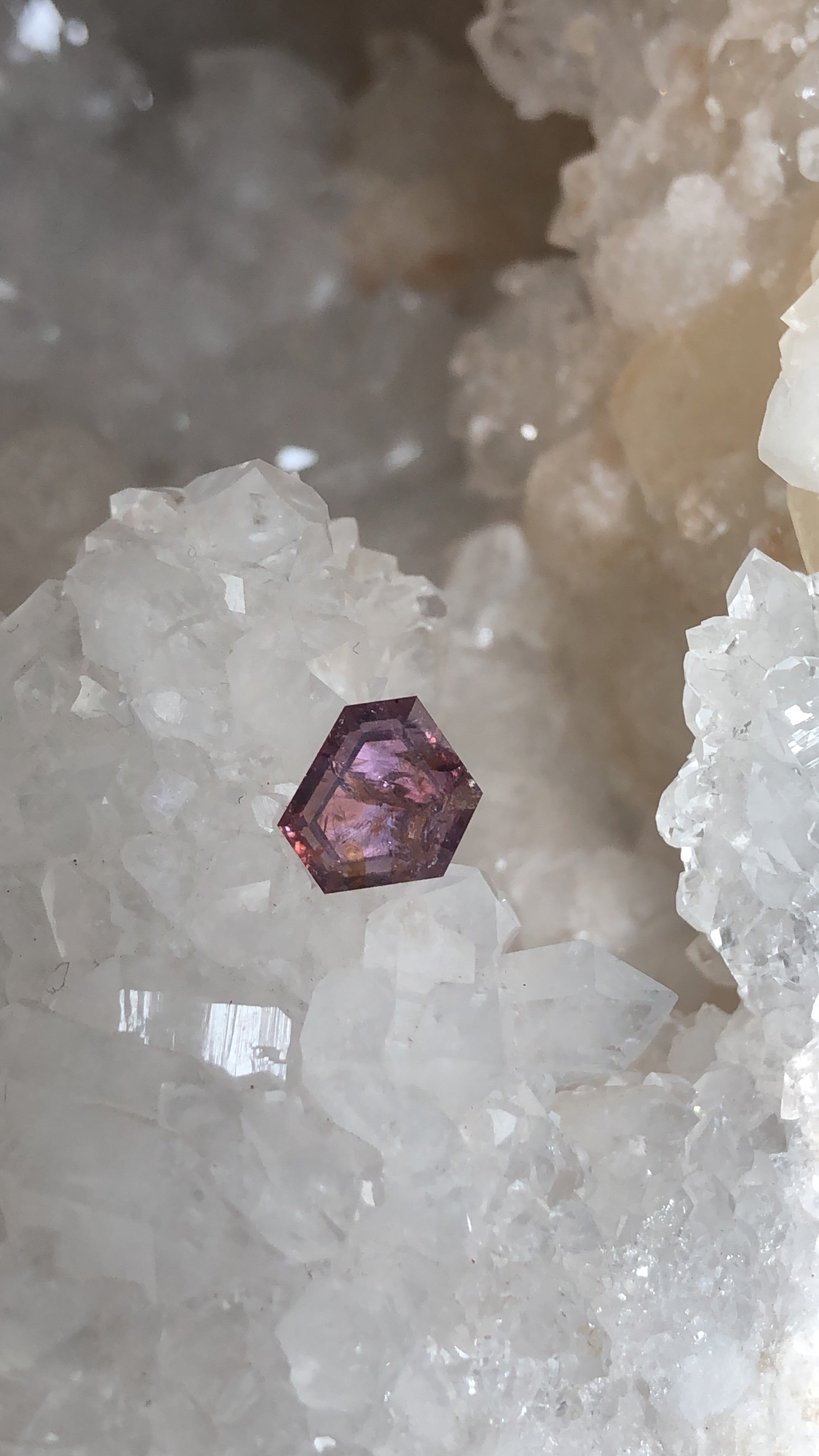 Montana Sapphire 2.37 CT Pink, Lilac, Orange with Iridescent Inclusions Portrait Cut