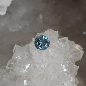 Montana Sapphire .87 CT Light Blue and Silver Round Brilliant Cut